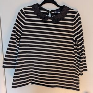 Gap striped shirt with lace Peter Pan collar